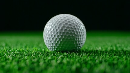 Fototapeta premium Golf Ball on Green Grass Close up Sport Recreation