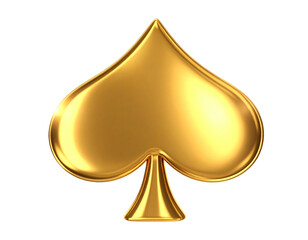 Golden Poker Symbol with Glowing Effect, 3D Rendering, Isolated