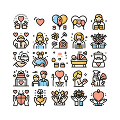 Fototapeta premium Mother’s Day, icons set