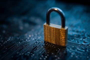 padlock on circuit board