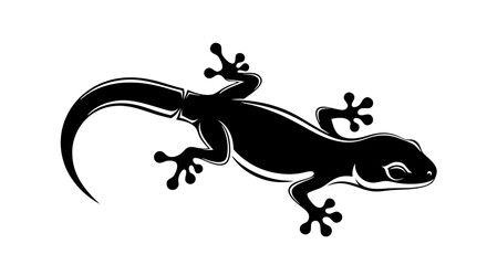 Obraz premium Stylized Gecko Illustration Black and White Reptile Design