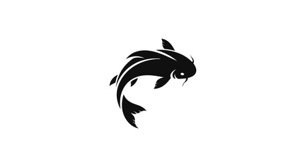 Naklejka premium Abstract Koi Fish Silhouette - A Minimalist Vector Illustration