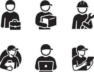 set of gig worker icon
