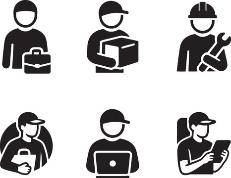 set of gig worker icon