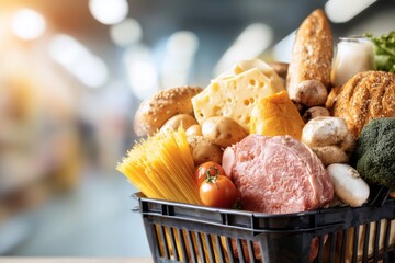 raw chicken breast with cheese in the basket