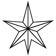 Obraz premium Christmas star line art vector illustration