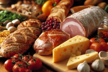 cheese and bread with meat