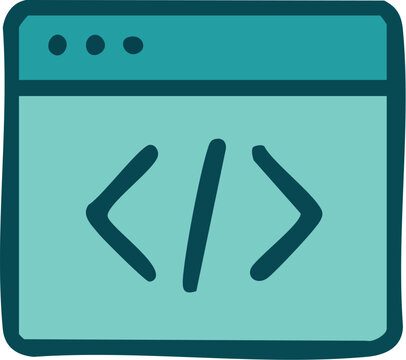 Coding Window Icon with Angle Brackets.