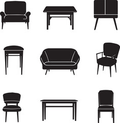 Modern Furniture Collection in Silhouette Style