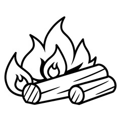  Firewood line art vector illustration