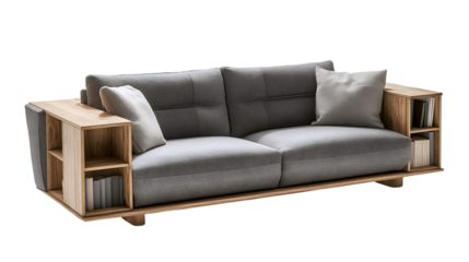 Stylish Built In Shelf Couch