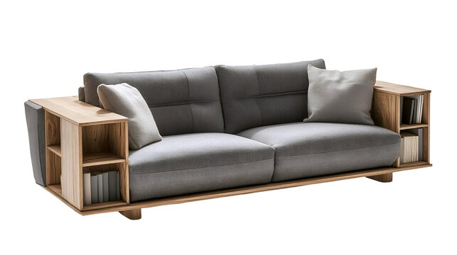 Stylish Built In Shelf Couch