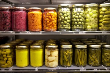 jars of preserved vegetables