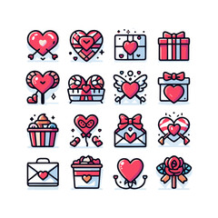 Valentine's Day icons set