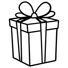 Gift box line art vector illustration