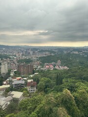 Cityscape View of Taipei, Taiwan on Overcast Day