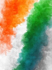illustration of abstract tricolor indian flag watercolor background for happy independence day of india