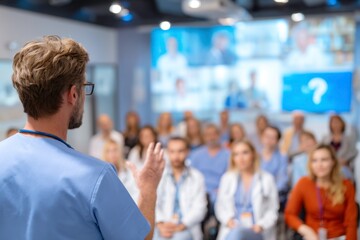 doctor explaining to medical staff