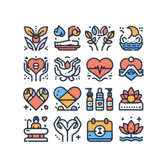 Fototapeta premium wellness Icons set