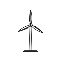 Fototapeta premium Stylized wind turbine illustration against a white background, showcasing renewable energy source, concept for eco awareness, sustainable development and energy conservation