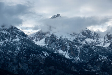 snow covered mountains