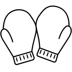 Mittens line art vector illustration