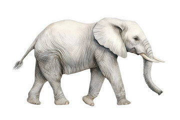 Obraz premium Watercolor painting of a walking elephant isolated on transparent background