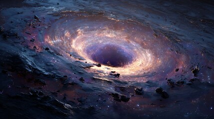 Black Hole in Deep Space with Light Distortion