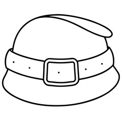 Santa s belt line art vector illustration