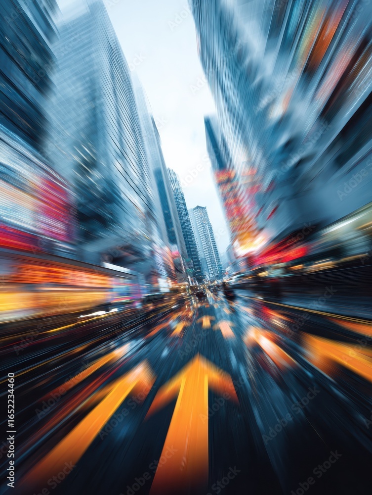 Poster dynamic motion blur and upward arrows illustrate a business concept in hong kong it represents ambit