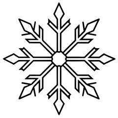  Snowflake line art vector illustration