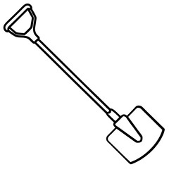  Snow shovel line art vector illustration