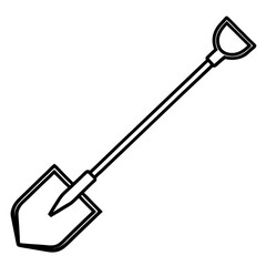  Snow shovel line art vector illustration