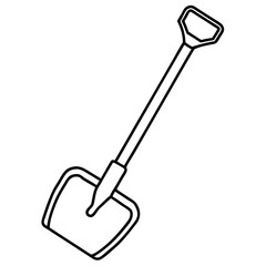  Snow shovel line art vector illustration
