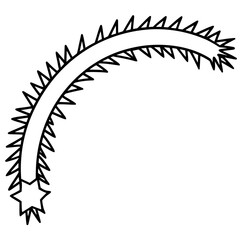 Tinsel line art vector illustration