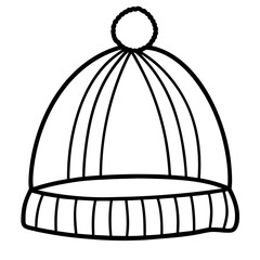  Winter hat line art vector illustration