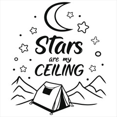 Stars are my ceiling t-shirt design. Stars are my ceiling t-shirt design  illustrator vector.