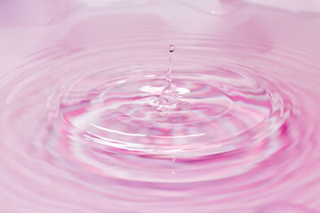 水面に落ちる水滴.