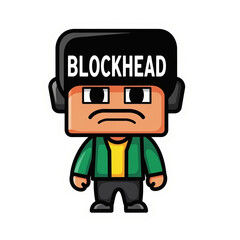 Cartoon Blockhead Character Illustration
