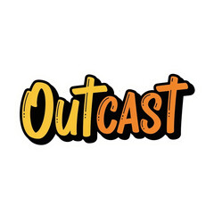 Outcast Text Graphic Design, Isolated Word Art