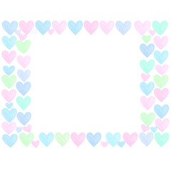 Hearts in square. Hand drawn square frame with hearts. Square frame with heart shape in png