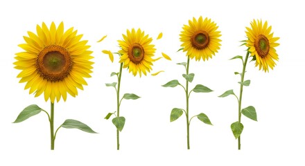 Sunflowers illustrations set