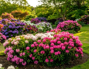 Colorful flower garden in sunlight
