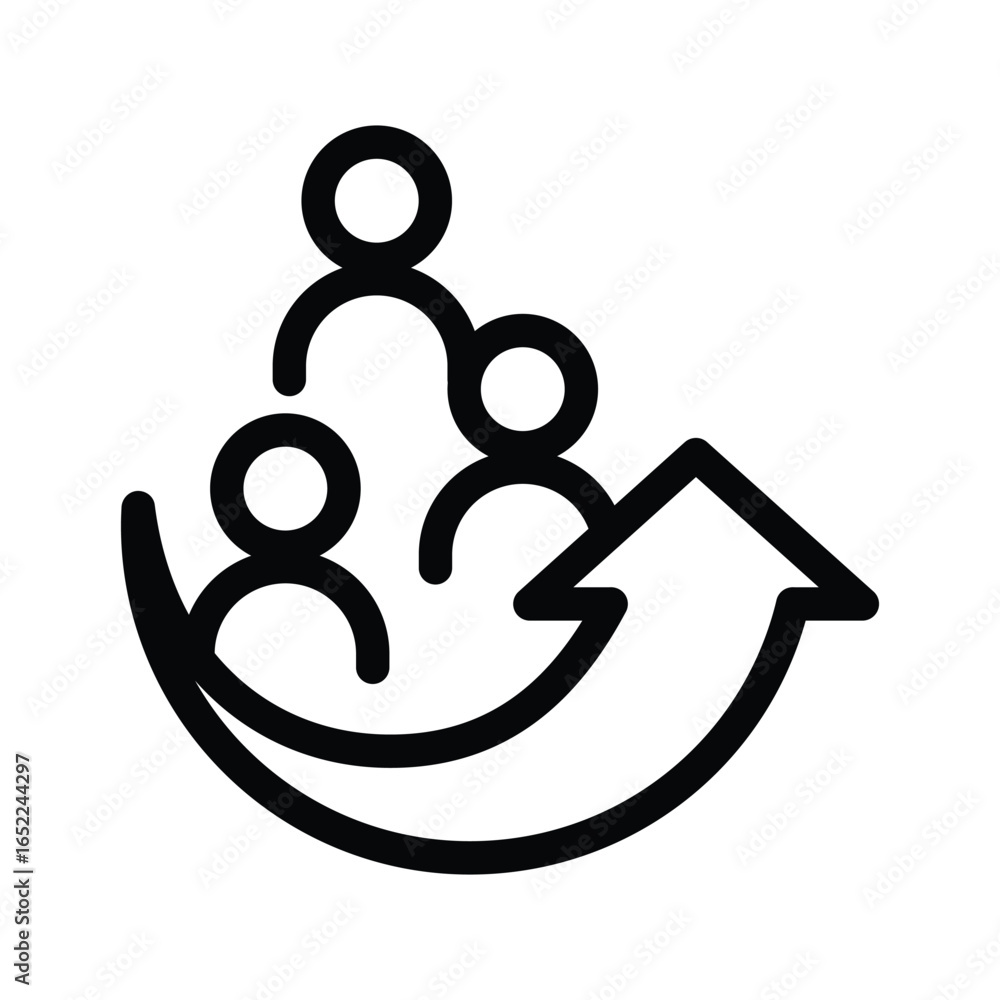 Poster team improvement outline icon vector design good for web or mobile app