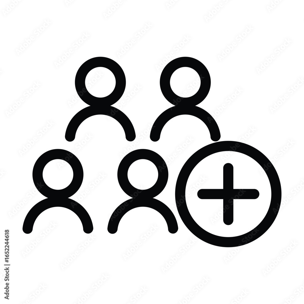 Aufkleber add member outline icon vector design good for web or mobile app