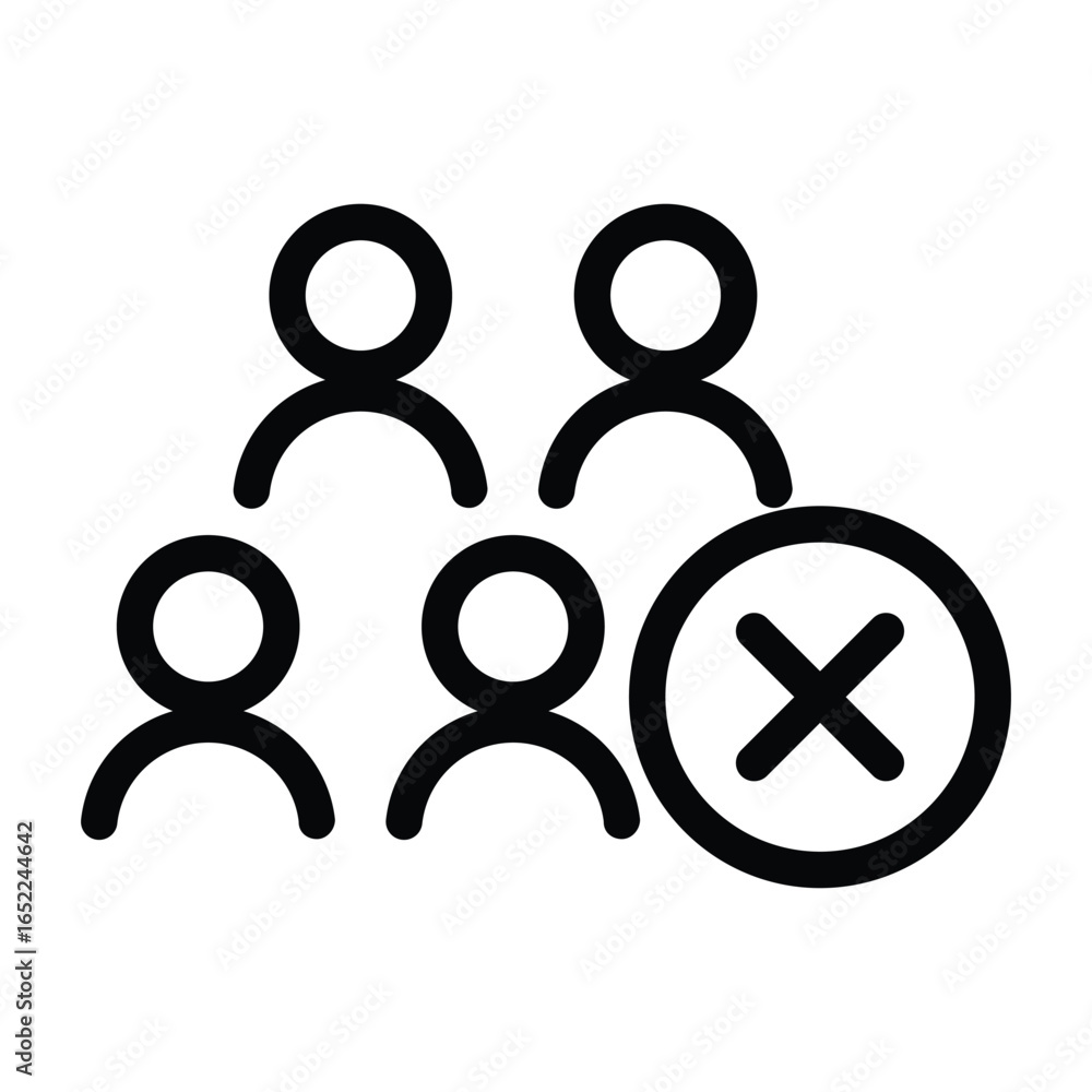 Poster delete member outline icon vector design good for web or mobile app