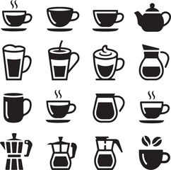 Coffee and Tea Vector Illustration Set for Beverage and Cafe Related Art