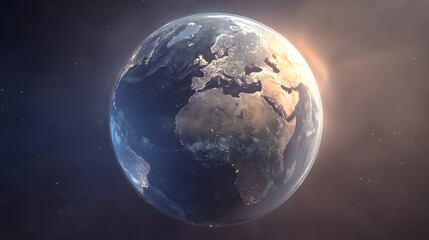 Fototapeta premium Detailed view of planet earth from space.