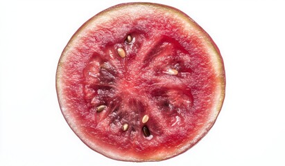 Fototapeta premium Closeup Of A Juicy Watermelon Slice On A White Background