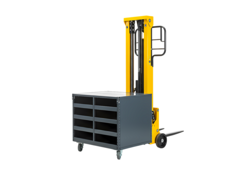 Versatile Pallet Stacker with Integrated Storage isolated on transparent background